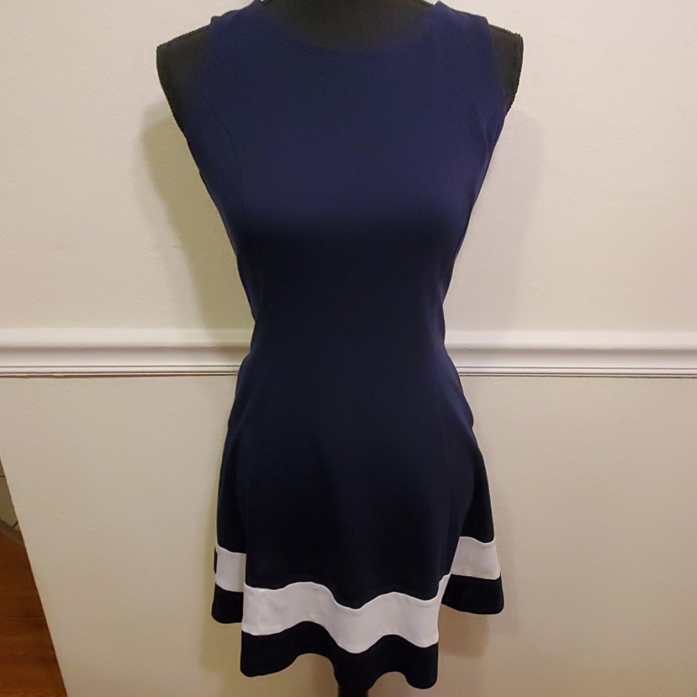 NY&C Navy and white Sleeveless Dress small